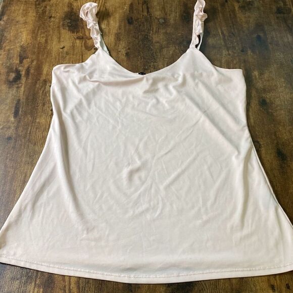 Laundry Shelli Segal pink ruffle strap tank top shirt Sz S - Picture 6 of 10